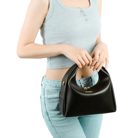 Medium Vienna Top Handle  Crossbody Bag  - Black