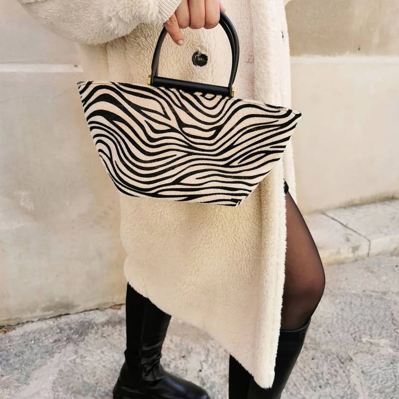 Hand bag - Beige Zebra Pattern | SINBONO