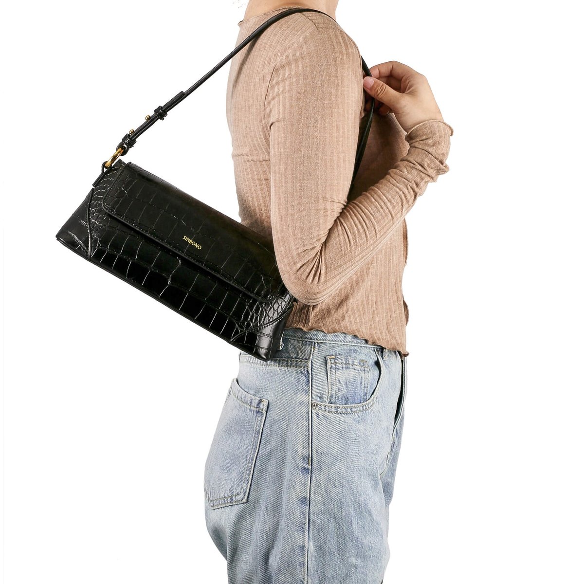 Amelia Shoulder Bag - Black | SINBONO