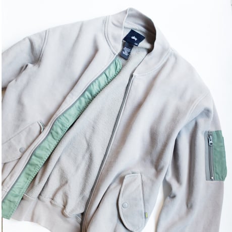 00's STUSSY SWEAT MA-1 JACKET