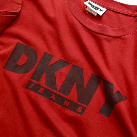 90’s DKNY Logo printed T-shirts #RED