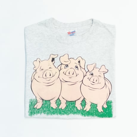 "Three Little Pigs" Front & Back Print T-shirt