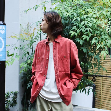 80-90’s Banana Republic L/S cotton shirts #RED