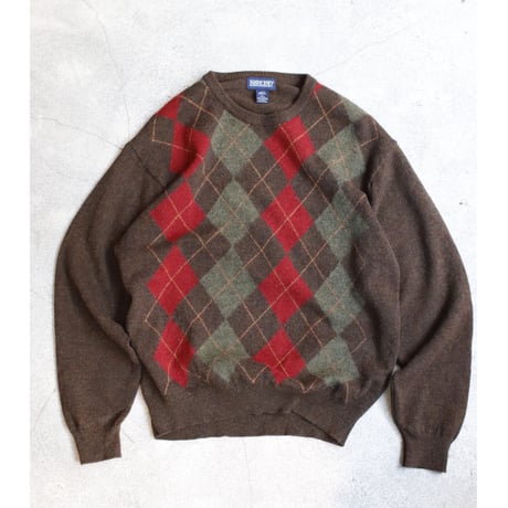 90’s LANDS’END Scotland wool argyle sweater