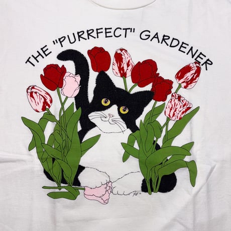 CAT & FLOWER TEE #VCF47
