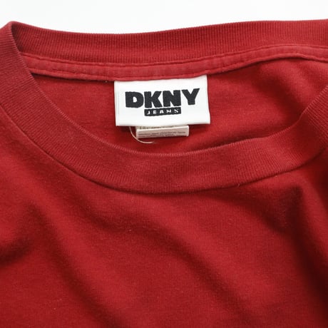 90’s DKNY Logo printed T-shirts #RED
