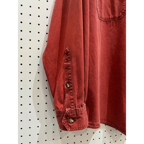80-90’s Banana Republic L/S cotton shirts #RED