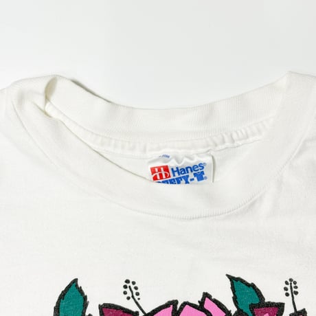 TROPICAL BLUES CAT & FLOWER CAT TEE #75