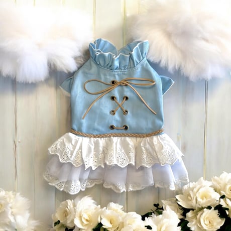 frill denim skirt