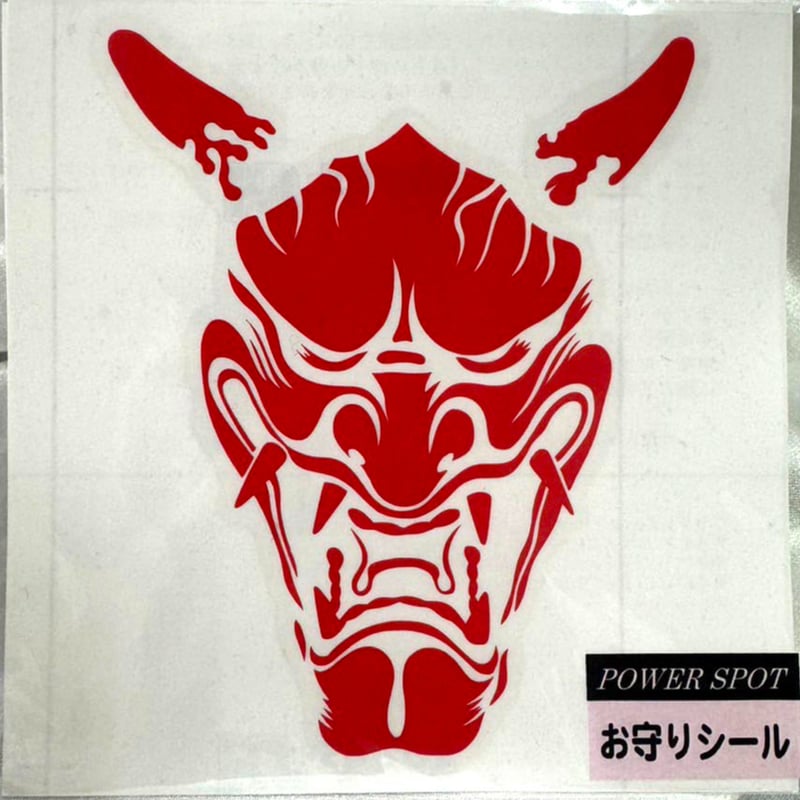 神楽ステッカー 般若 正面 140×140 | 神楽ステッカー専門店