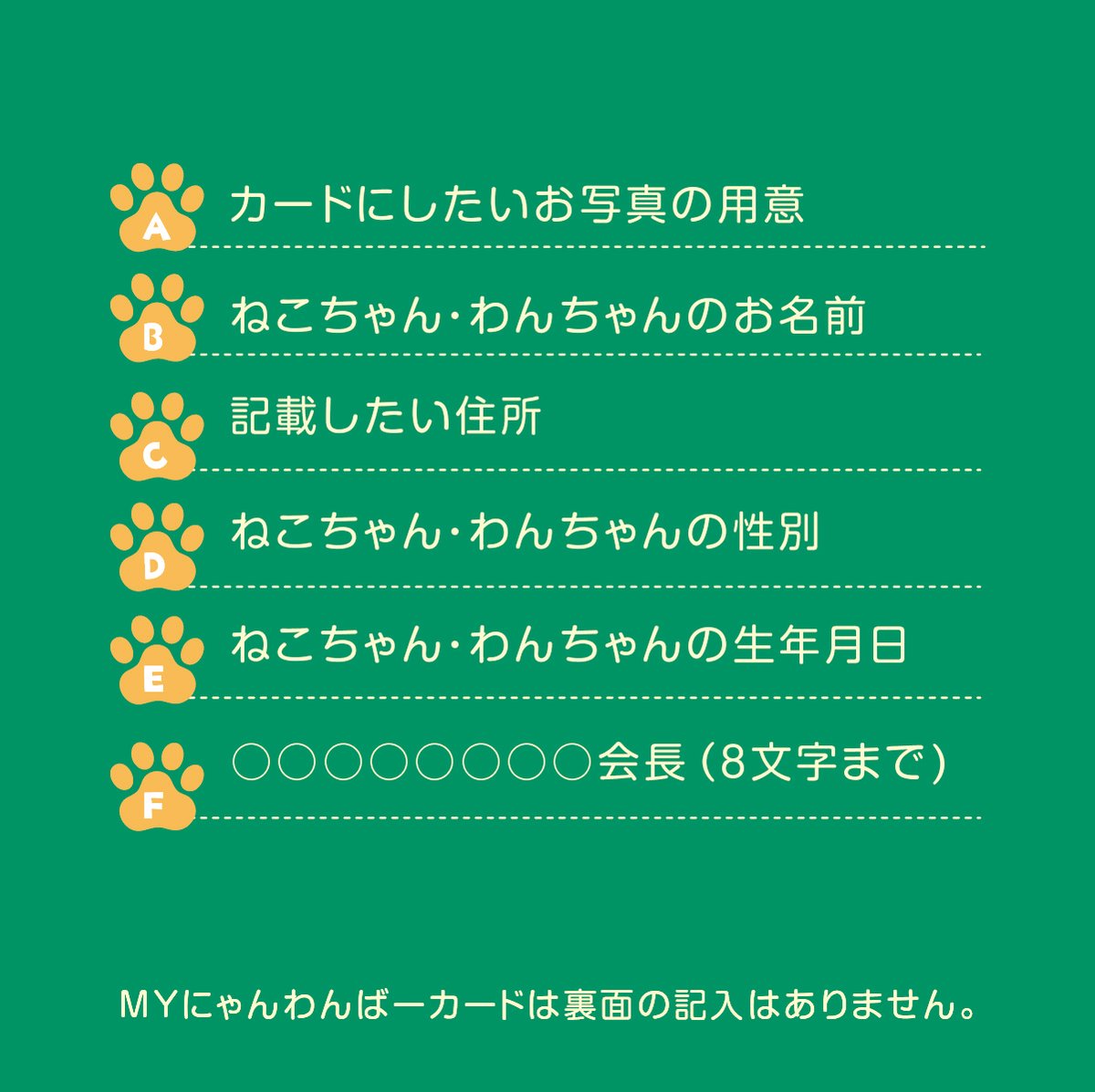 MYにゃんわんばーカード | バーニャ商店