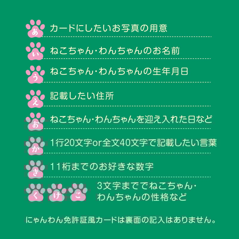 86にゃん様　確認ページ にゃんわん免許証風カード | バーニャ商店