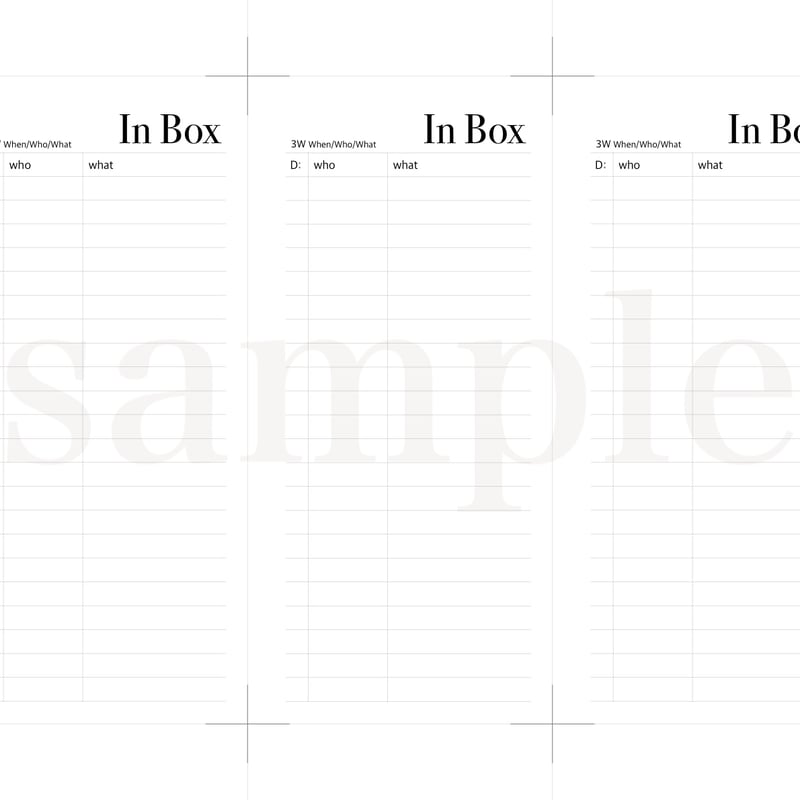 A4印刷】ナローサイズ InBoxリフィル | with my Planner