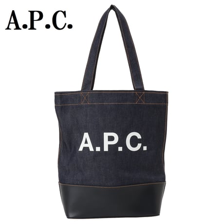 A.P.C. アーペーセー TOTE AXEL CODDP M61444 IAK DARK NAVY トートバッグ デニム レザー A4 レディース メンズ ダークネイビー