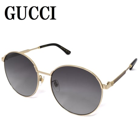 日本正規品 グッチ GUCCI GG0206SK 001 サングラス アジアンフィット UVカット 紫外線カット ノーズパッド メンズ レディース グレー ゴールド