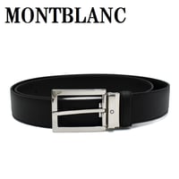 モンブラン MONTBLANC MB114435 ベルト レザー レクタンギュラー シャイニーステンレススティール ピンバックル ビジネス カジュアル メンズ ブラック