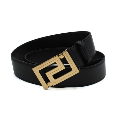 ヴェルサーチ VERSACE 1013861 DVTP1 1B00V BLACK 75 80 85 90 95 100 ベルト グレカ レザー メンズ レディース ブラック