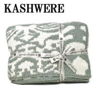 カシウエア KASHWERE THCH-DSK01-422-5270 ブランケット スロー タオルケット 毛布 ひざ掛け ダマスク メンズ レディース モールブルー クリーム