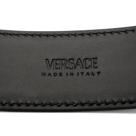 ヴェルサーチ VERSACE 1013861 DVTP1 1B00V BLACK 75 80 85 90 95 100 ベルト グレカ レザー メンズ レディース ブラック