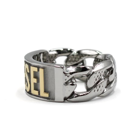 ディーゼル DIESEL DX1420931 S M L XL リング 指輪 ロゴ アクセサリー おしゃれ メンズ シルバー ゴールド