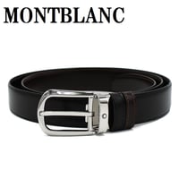 モンブラン MONTBLANC MB114412 ベルト レザー リバーシブル カーブ ホースシューバックル ビジネス カジュアル メンズ ブラック ブラウン