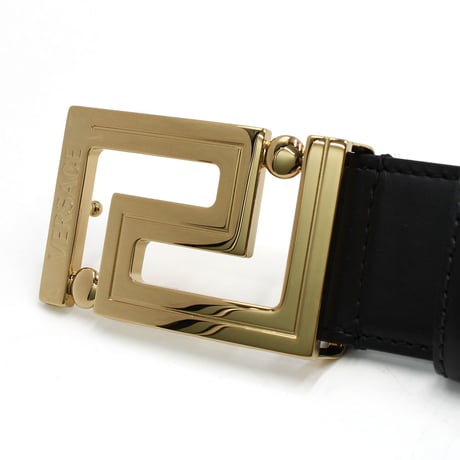 ヴェルサーチ VERSACE 1013861 DVTP1 1B00V BLACK 75 80 85 90 95 100 ベルト グレカ レザー メンズ レディース ブラック