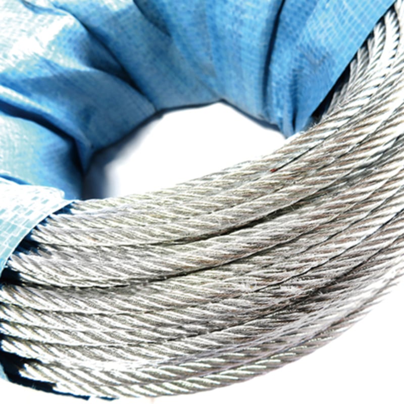 JC072 4mm メッキワイヤー 100M巻 PP芯 線径4mm 6×19 ワイヤーロープ