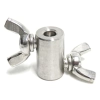 JC048 4mm ステンレスストッパー ダブル ダブルネジ 蝶ボルト 筒型 丸形ワイヤ止め ストッパ 油なし ワイヤロープストッパー ワイヤーストッパーW 固定