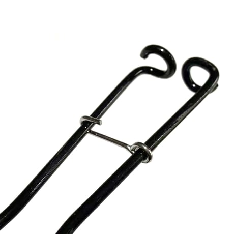 JC066 新型オリジナル L型W 先端両折り仕様 33cm 径6mm ねじりバネ ステンレスフック付き 防錆塗装 ねじりばね ｌ型 くくり罠 わな くくりわな Wジャンプ キックばね 横引き 縦引き