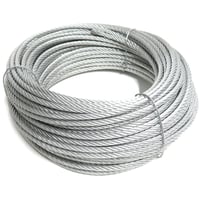 JC072 4ｍｍ メッキワイヤー 100M巻 PP芯 線径4mm 6×19 ワイヤーロープ 油抜き わいやーろーぷ 4ミリワイヤー グリス無し 仕掛け 工事 固定 地震対策 DIY フェンス 柵