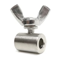 JC047 4mm ステンレスストッパー 蝶ボルト 筒型 円形 丸形ワイヤ止め ストッパ 油なし ワイヤロープストッパー ワイヤーストッパー固定