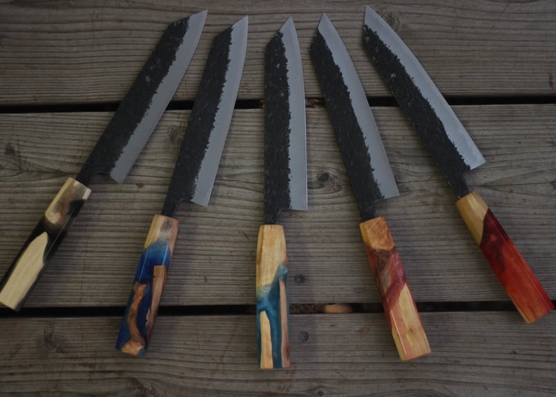 本格三徳包丁(柄ウッドレジン) | Wood Dessert