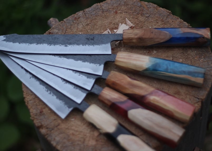 本格三徳包丁(柄ウッドレジン) | Wood Dessert