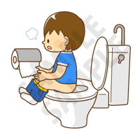500ピクセル　トイレを使うこども（男の子）のイラスト