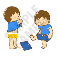 500ピクセル 着替えをするこども（男の子）のイラスト