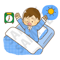 500ピクセル 朝起きるこども（男の子）のイラスト