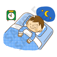 500ピクセル 夜寝ているこども（男の子）のイラスト