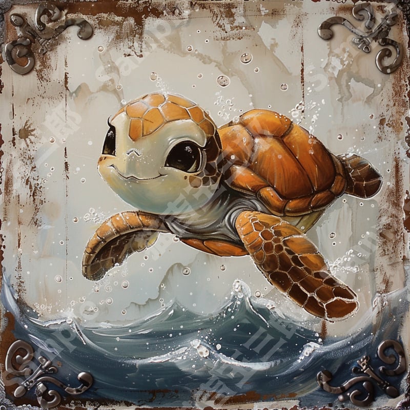 ウミガメ（sea turtle）001 | 猫吉玉三郎