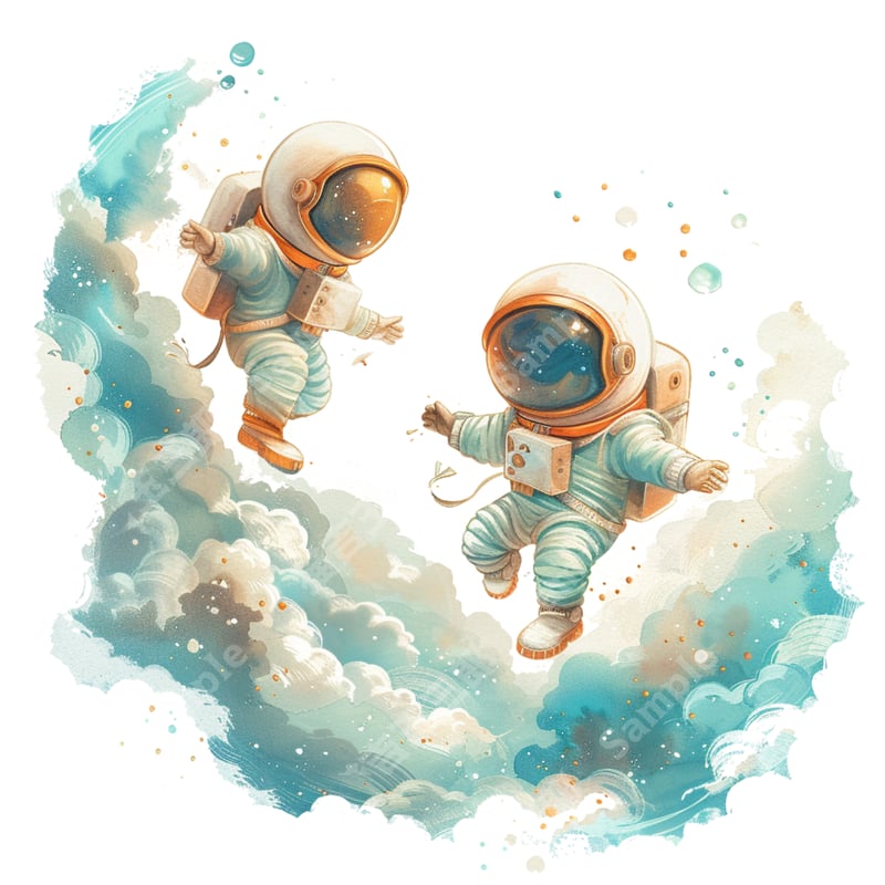 宇宙飛行士ペア（astronaut）001 | 猫吉玉三郎