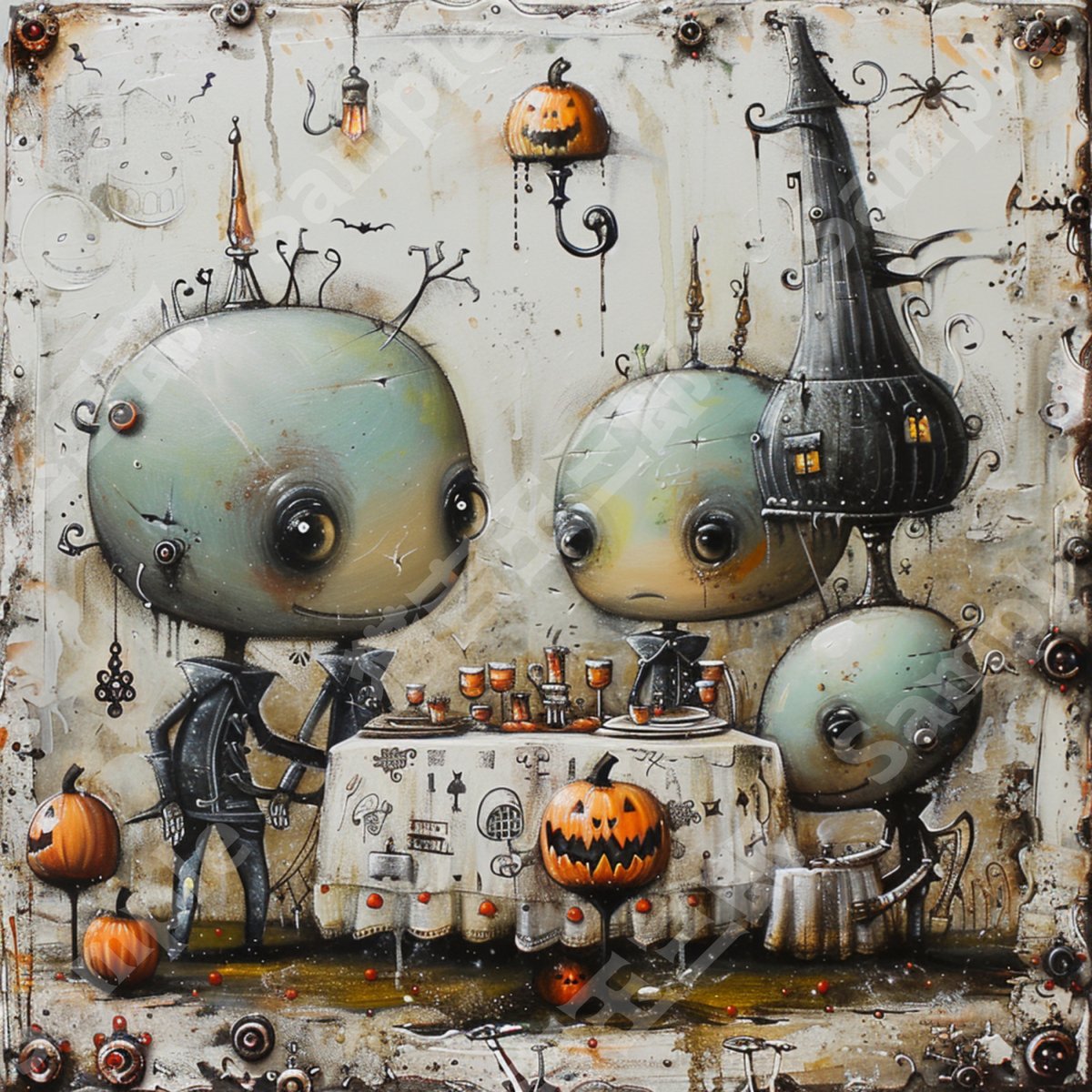 おばけの家族（Ghost family）002 | 猫吉玉三郎