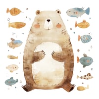 クマと魚 002
