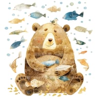 クマと魚 001