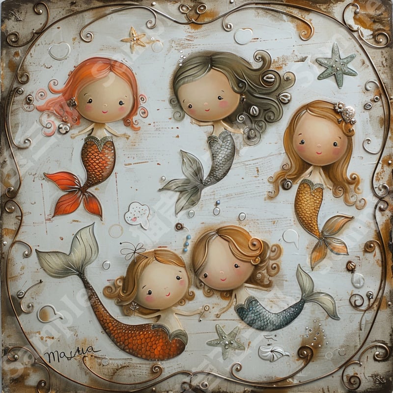 ミーミーの海絵画部門☆マーメイド☆41.0㎝×32.0㎝ Mermaid】アクリル画 F3 風景画 絵画 海の絵 動物画 - メルカリ