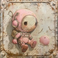 宇宙飛行士ピンク（astronaut）002