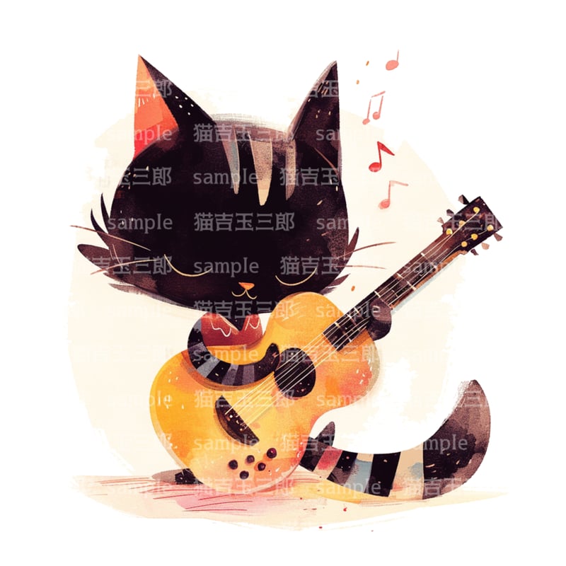 5年前に12弦ミニギターを買い、頼んでネコの絵を描いてもらい部屋に飾っていた物 5年前に12弦ミニギターを買い、頼んでネコの絵を