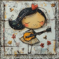 ギターを弾く女の子（Girl playing guitar）001