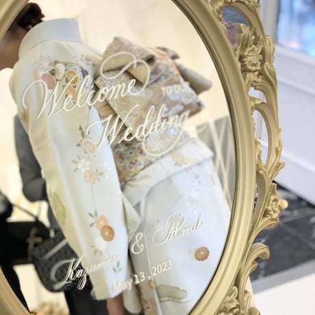 Welcome Mirror Sticker Elegant L