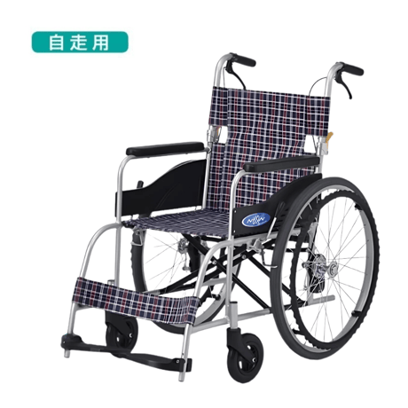 【中古介護用品】自走用車椅子ＮＥＯ－背折れ式・介助ブレーキ付ノーパンクタイヤ仕様 自走用車椅子NEO－1 背折れ式・介助ブレーキ付・ノーパンク