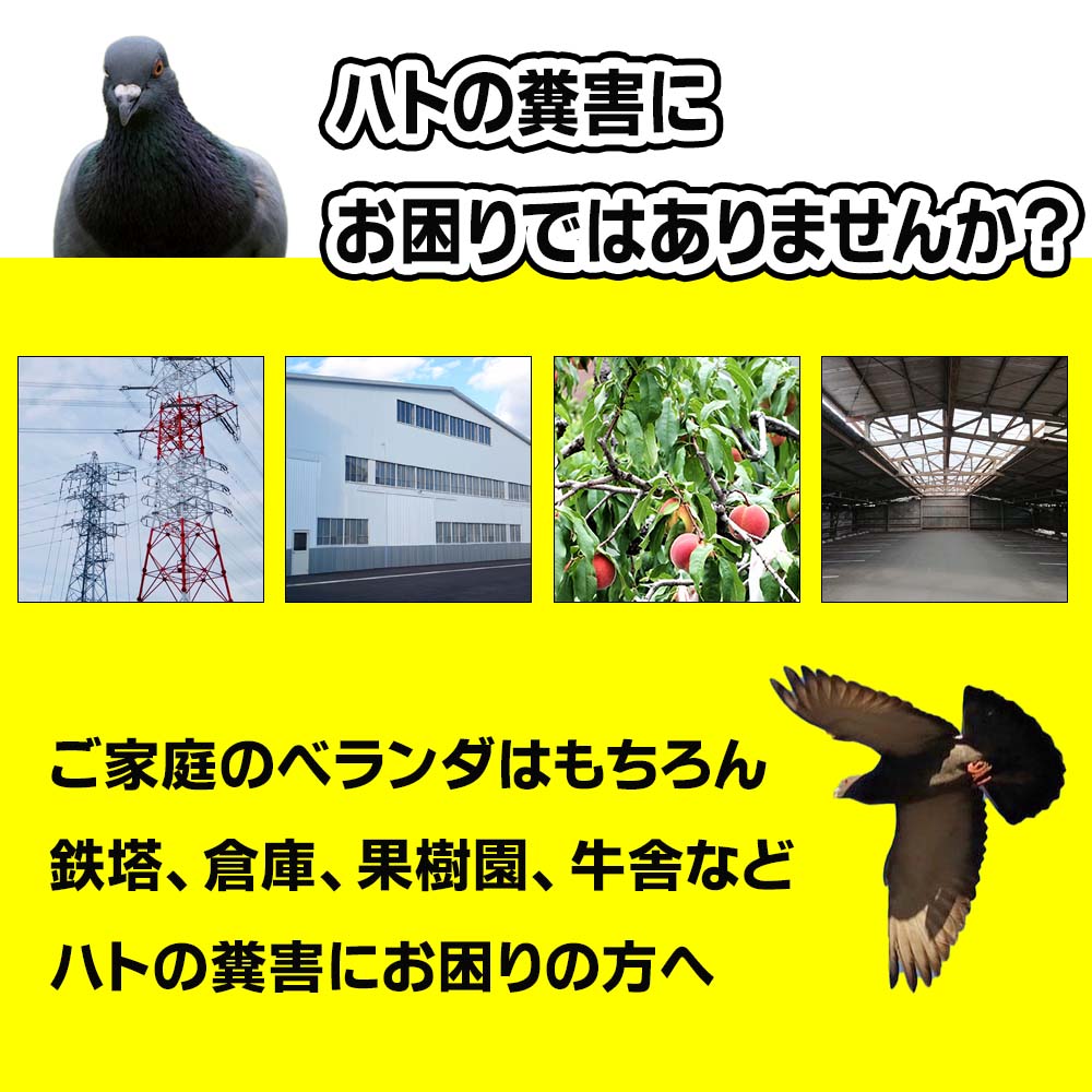 ハトよけ 撃退ドットマン テーププロ 50m ムクドリ カラス 鳥害対策