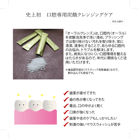 口腔専用炭酸クレンジングケア「炭酸オーラルクレンズ」3包入り／【宅配便】配送